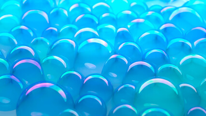 Obraz premium Blue soap bubbles on surface. Abstract background. 3D illustration. 3D rendering.