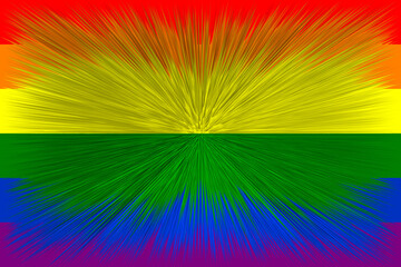 LGBT flag. The LGBT pride flag or rainbow pride flag includes the flag of the lesbian, gay, bisexual, and transgender LGBT organization. 3D illustration. International LGBT Pride Day - Pride Day 2023