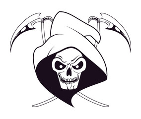 grim reaper drawn head