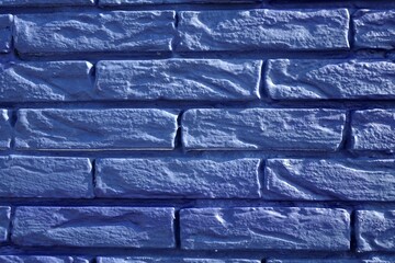 Close up: Blue painted brick stone wall, use: texture, background, copy space, wallpaper (horizontal), Zandvoort, North Holland, Netherlands - obrazy, fototapety, plakaty