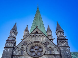Fototapeta na wymiar Nidaros Cathedral (Nidarosdomen), Trondheim, Trøndelag, Norway