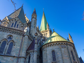 Obraz premium Nidaros Cathedral (Nidarosdomen), Trondheim, Trøndelag, Norway
