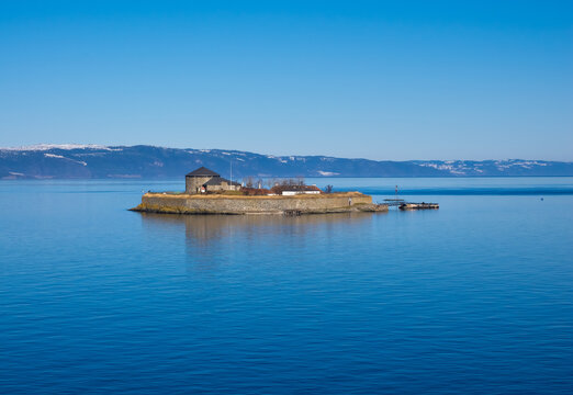 Munkholmen island, previously a monastery, a fortress, a prison, and a World War II anti-aircraft gun, Trondheim  Tr&oslash;ndelag, Norway.