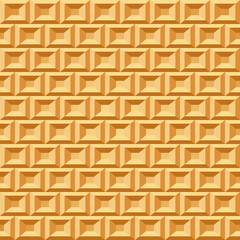 Baked waffle seamless pattern. Wafer repeating background. Stylized flat style texture for baked goods or ice cream design. Vector eps8 illustration.