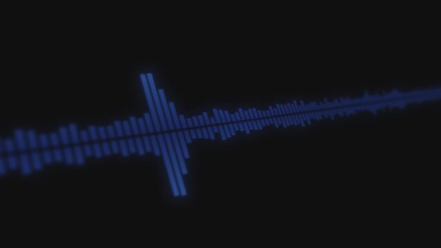 Minimalist blue wave form Audio Isolated on black background. Visualization sound graphic element. Sound graphic equalizer animation. 