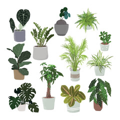 set of plants,vector
