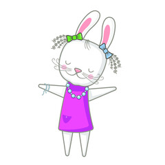 
Vector image of a cute bunny. Isolated background, postcard, design.