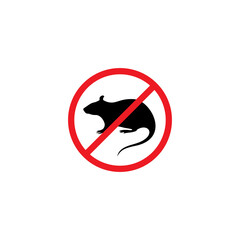 anti rat sign illustration vector, no rats symbol design