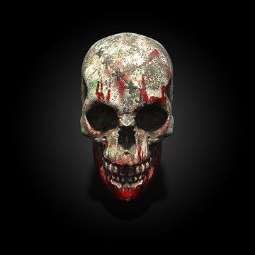 Scary skull image, 3d rendering