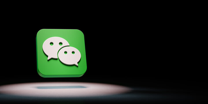 Wechat Logo Spotlighted on Black Background