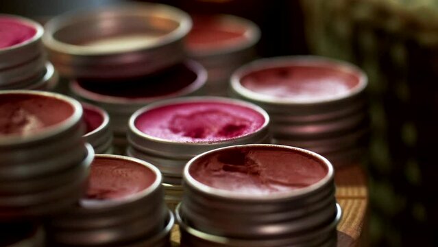 pink and purple pomade hand made