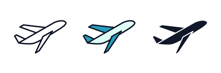 airplane icon symbol template for graphic and web design collection logo vector illustration