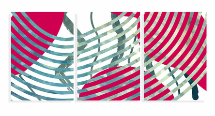wavy abstract background template  vector set 
