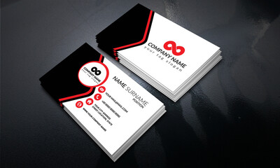 modern smart read black business card design