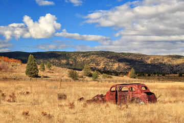 Old Car At The Ranch - 497082187