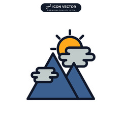mountain icon symbol template for graphic and web design collection logo vector illustration