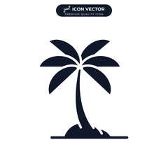 tree palm icon symbol template for graphic and web design collection logo vector illustration