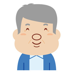 シニア男性の表情：笑顔