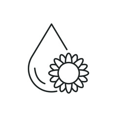 Sunflower oil icon line style isolated on white background. Vector illustration