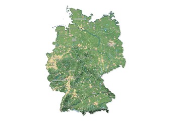 Isolated map of Germany with capital, national borders, important cities, rivers,lakes. Detailed map of Germany suitable for large size prints and digital editing.