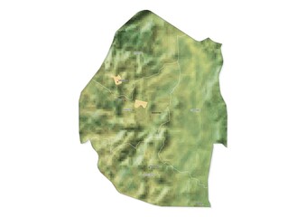 Isolated map of eSwatini with capital, national borders, important cities, rivers,lakes. Detailed map of eSwatini suitable for large size prints and digital editing.