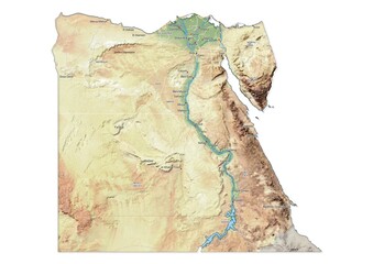 Isolated map of Egypt with capital, national borders, important cities, rivers,lakes. Detailed map of Egypt suitable for large size prints and digital editing.