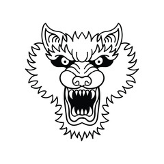 hand drawn wolf vintage doodle illustration for tattoo stickers poster etc
