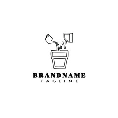 sprinkler pot gardening with seed logo icon design template modern vector illustration