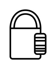 Lock and keys flat line icon. Outline sign for mobile concept and web design, store