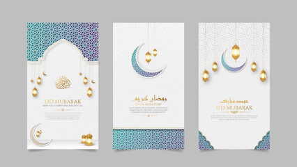 Arabic Islamic style realistic social media stories template collection