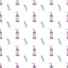 Vector seamless pattern with body wash gel