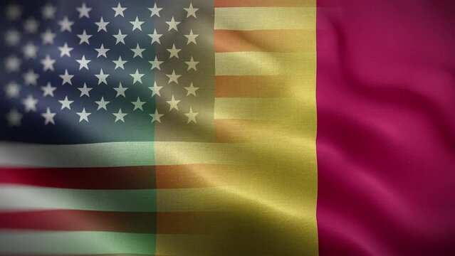 USA Mali Flag Loop Background 4K