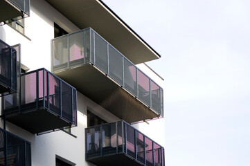 Architectural details of modern apartment building.