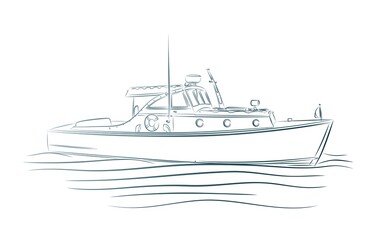 The Sketch of the big sea boat.
