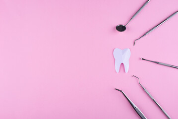 World dentists day concept with stomatology tools