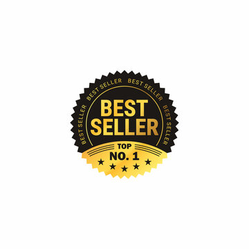 best seller top no. 1 gold  luxury elegant business icon for product logo design