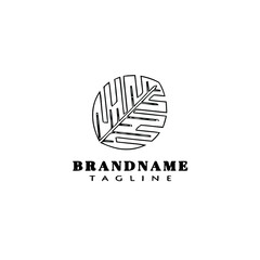 leaf logo cartoon icon design template black isolated vector illustration