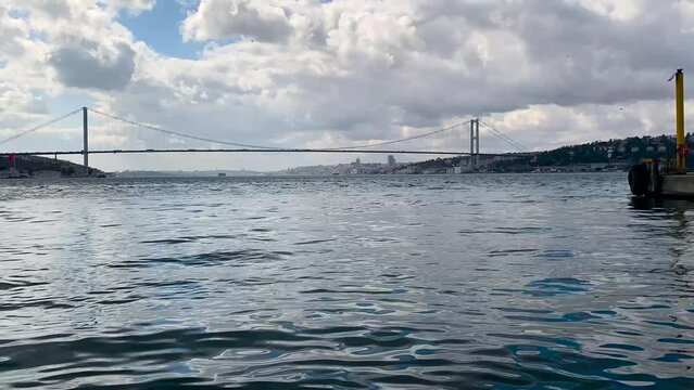 Bosphorus bridge and movement of clouds from istanbul time lapse