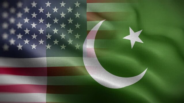 USA Pakistan Flag Loop Background 4K