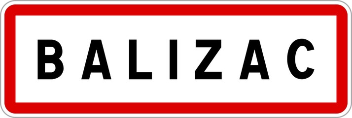 Panneau entrée ville agglomération Balizac / Town entrance sign Balizac