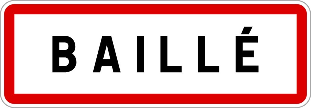 Panneau entrée ville agglomération Baillé / Town entrance sign Baillé