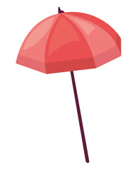 red beach umbrella