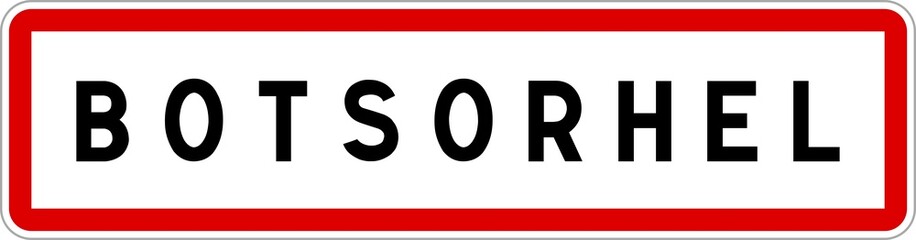 Panneau entrée ville agglomération Botsorhel / Town entrance sign Botsorhel