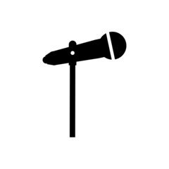 Mic Silhouette. Black and White Icon Design Element on Isolated White Background