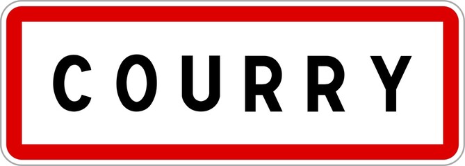 Panneau entrée ville agglomération Courry / Town entrance sign Courry