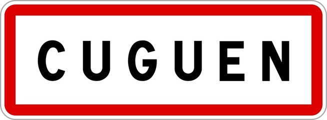 Panneau entrée ville agglomération Cuguen / Town entrance sign Cuguen
