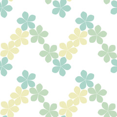 Set of seamless vector graphic floral patterns in gentle pastel colors.Modern design.Perfect for printing on fabrics and wallpapers.