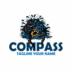 illustration of a compass design logo company vector