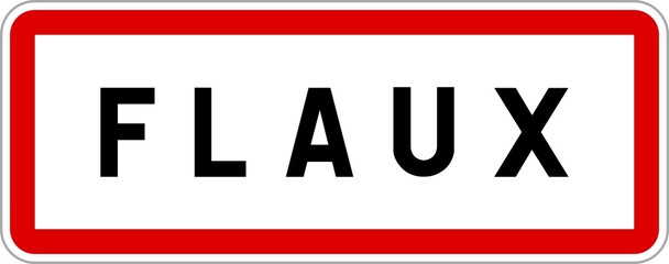 Panneau entrée ville agglomération Flaux / Town entrance sign Flaux