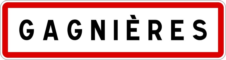 Panneau entrée ville agglomération Gagnières / Town entrance sign Gagnières